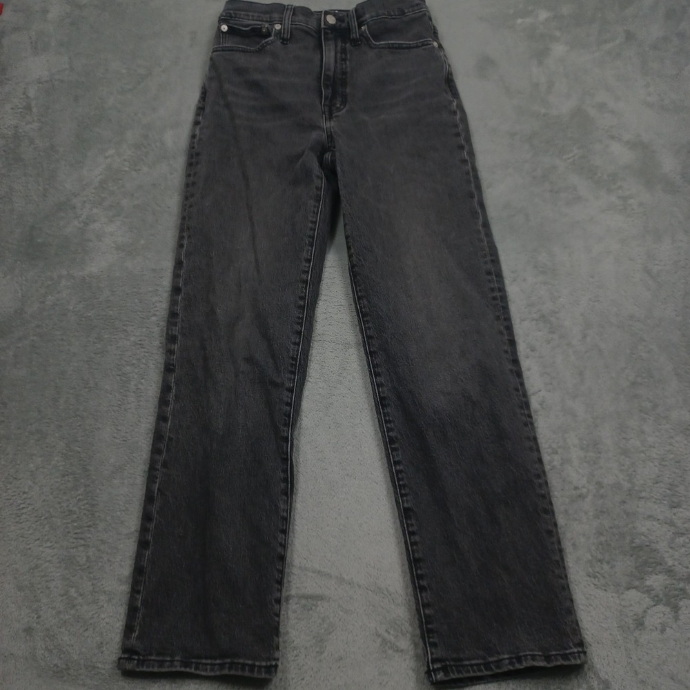 Madewell Straight Leg Jeans in Washed Black